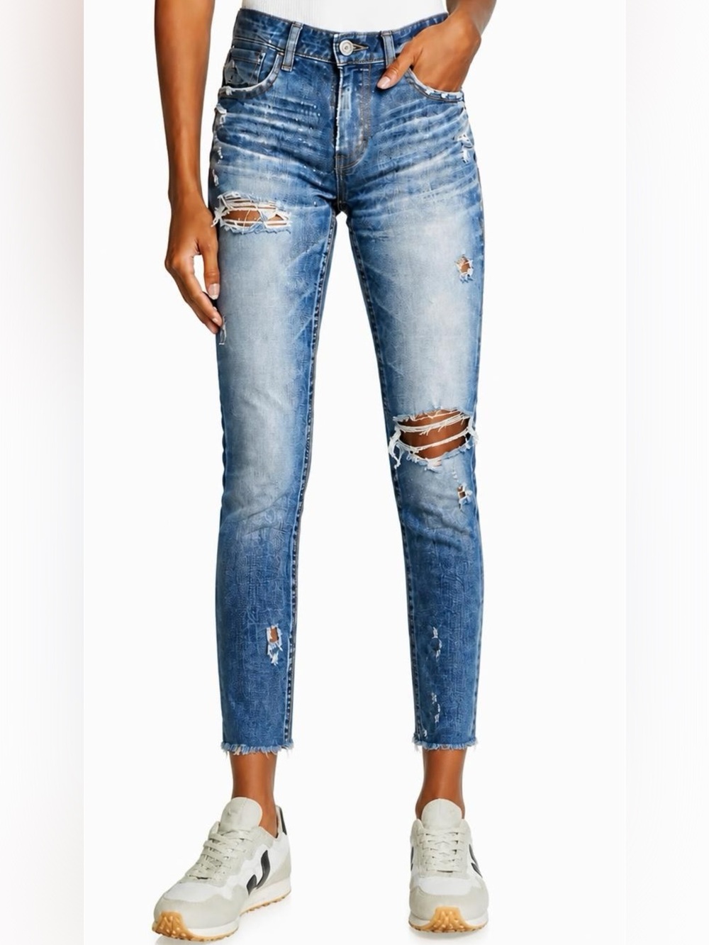 Moussy Ridgewood Distressed Skinny Jean